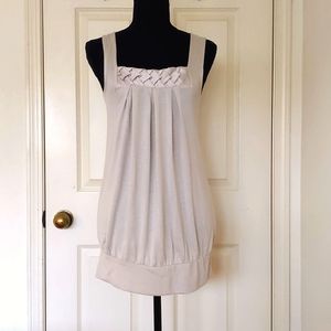 H&M 100% Rayon Long Sleeveless Top with front satin design.